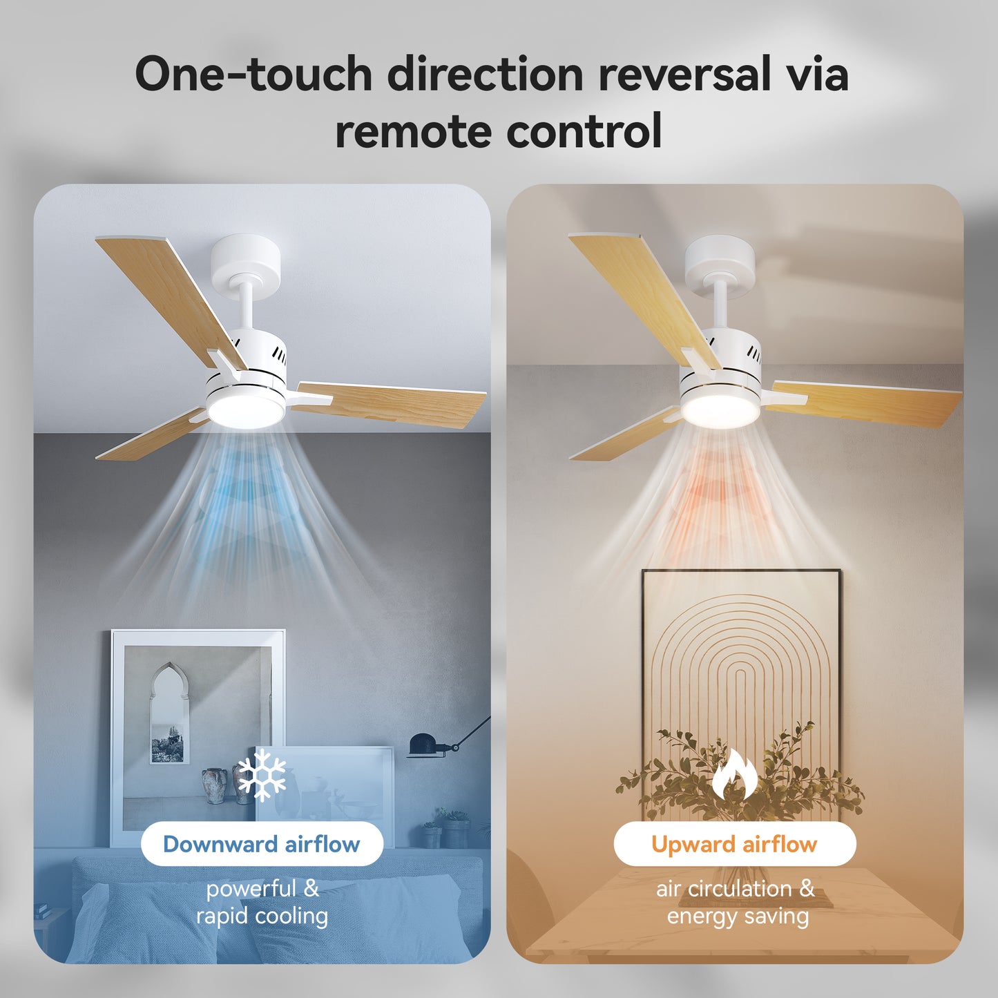 SUNMORY Ceiling Fans with Lights and Remote, 42 Inch Low Profile Ceiling Fan with Light, Reversible DC Motor, Dimmable LED, 3CCT, Quiet, Modern Ceiling Fan for Bedroom/Living Room/Patios, Black