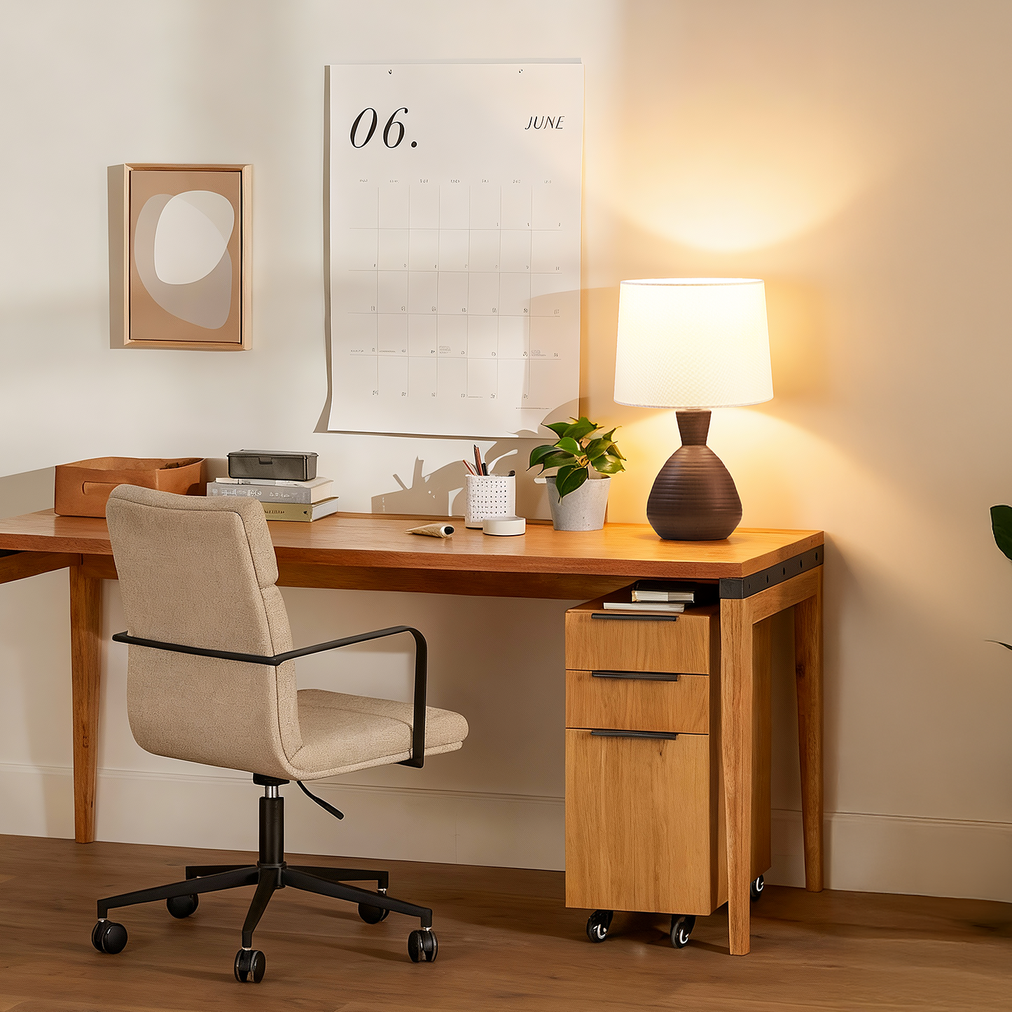 SUNMORY Table Lamp for Bedroom, 14.5'' Ceramic Table Lamps with 3 Way Dimmable White Lamp, Small Space Cute Mushroom Lamps, LED Night Light for Living Room, Dining Office (Linen Shade)17773212614