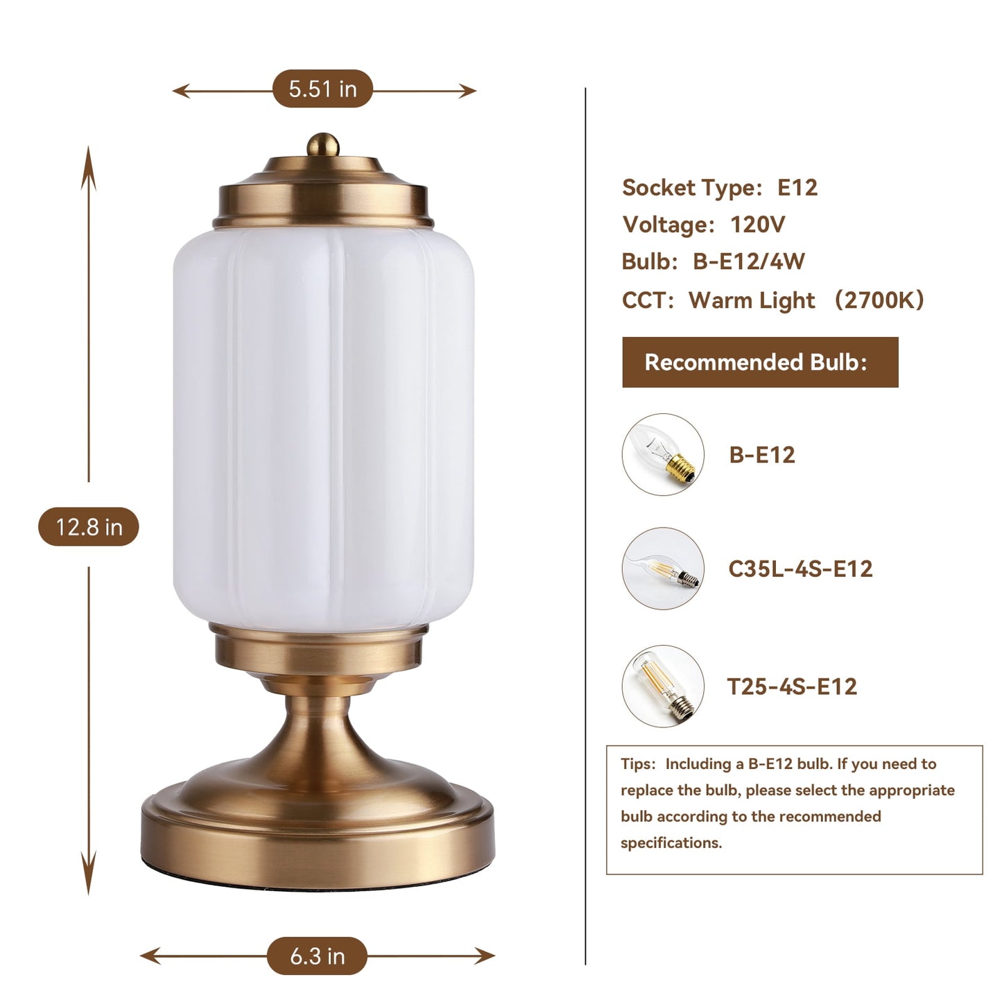 SUNMORY Gold Table Lamps with White Glass Shade, Elegant Brass Base Desk Lamp, Warm 2700K Ambient Light for Bedroom, Living Room, Nightstand, Entryway, Classic Home Decor 18882065780