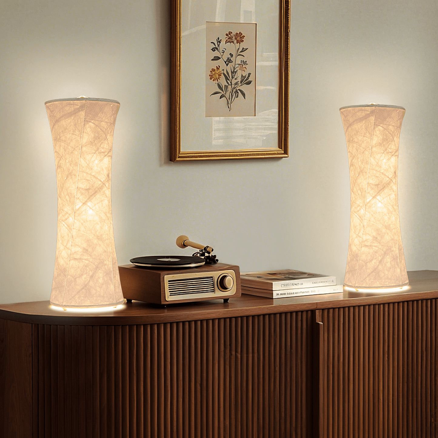 SUNMORY Table Lamps, Set of 2 Dimmable Desk Lamp with 10 Brightnesss Adjustable & 3 Color Temperatures, Warmer Lamp With Tyvek Paper Fabric Lamp Shade Small Lamp for Reading Nursing Night Light White