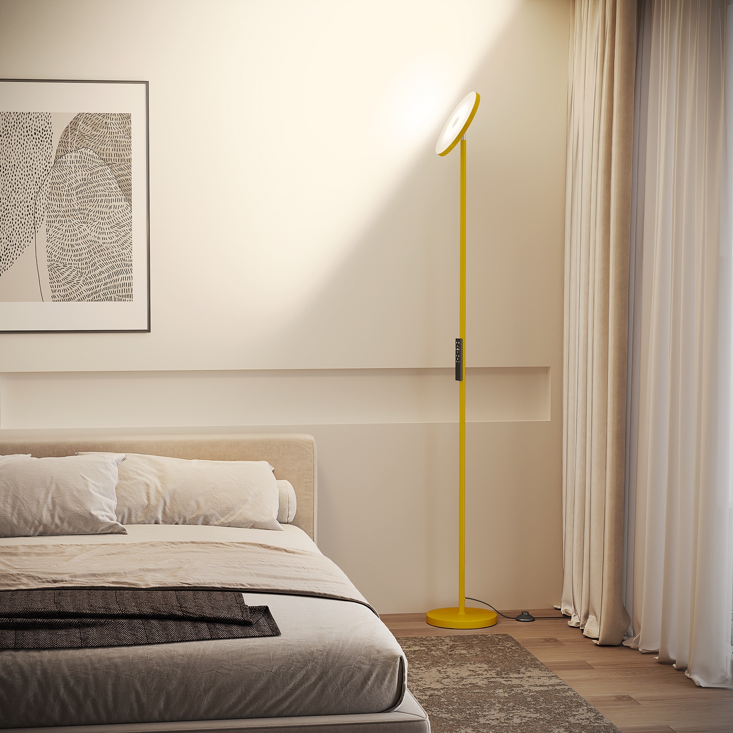 SUNMORY Floor Lamps for Living Room, 32W/3000LM Super Bright LED Floor Lamp with Remote Control, 69" Tall Standing Lamp with Stepless Dimmable, Modern Torchiere Corner Lamp for Bedroom, Office