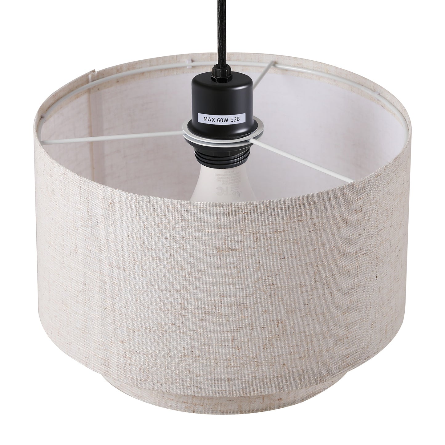 SUNMORY 3 Lights Tree Floor Lamp, 81.5" Tall Standing Lamp with Hanging Dual Drum Linen Shade, Modern Arc Floor Lamps with Heavy Base & 3 Bulbs, Mid Century Arched Floor Lamp for Living Room, Bedroom Black 17167153144
