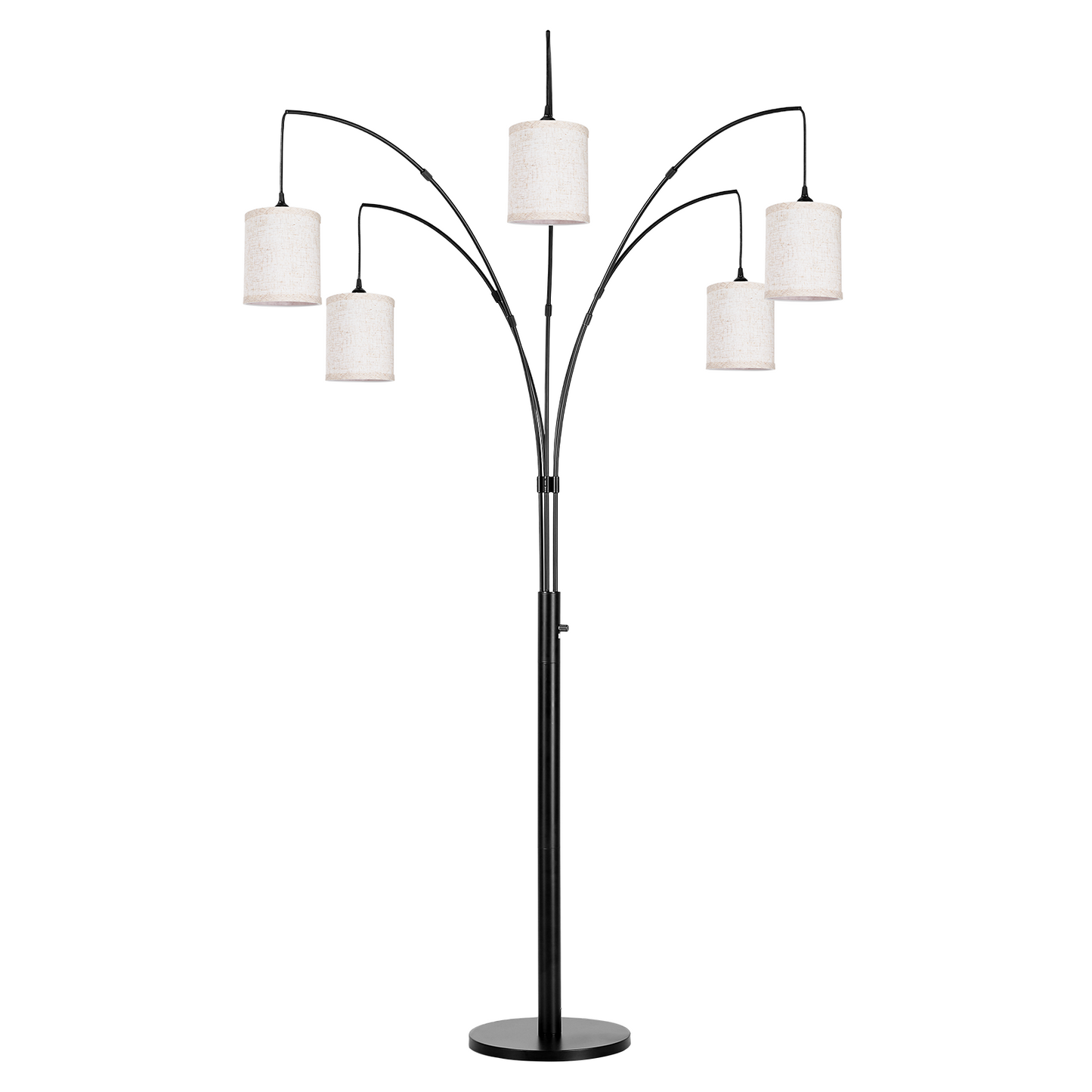 SUNMORY 5 Lights Tree Floor Lamp, 83.5" Large Tall Standing Lamp with Drum Linen Lampshade, Modern Arc Floor Lamps with Heavy Base & 5 Bulbs Included, Mid Century Arched Floor Lamp for Living Room 17547665635