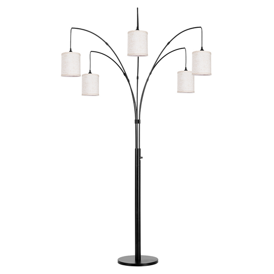 SUNMORY 5 Lights Tree Floor Lamp, 83.5" Large Tall Standing Lamp with Drum Linen Lampshade, Modern Arc Floor Lamps with Heavy Base & 5 Bulbs Included, Mid Century Arched Floor Lamp for Living Room 17547665635