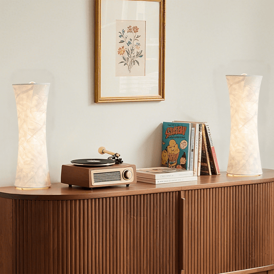 SUNMORY Table Lamps, Set of 2 Dimmable Desk Lamp with 10 Brightnesss Adjustable & 3 Color Temperatures, Warmer Lamp With Tyvek Paper Fabric Lamp Shade Small Lamp for Reading Nursing Night Light White
