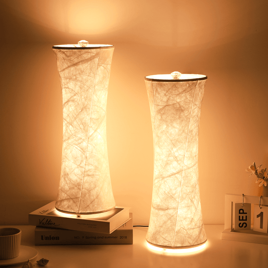 SUNMORY Table Lamps, Set of 2 Dimmable Desk Lamp with 10 Brightnesss Adjustable & 3 Color Temperatures, Warmer Lamp With Tyvek Paper Fabric Lamp Shade Small Lamp for Reading Nursing Night Light White 16209019539