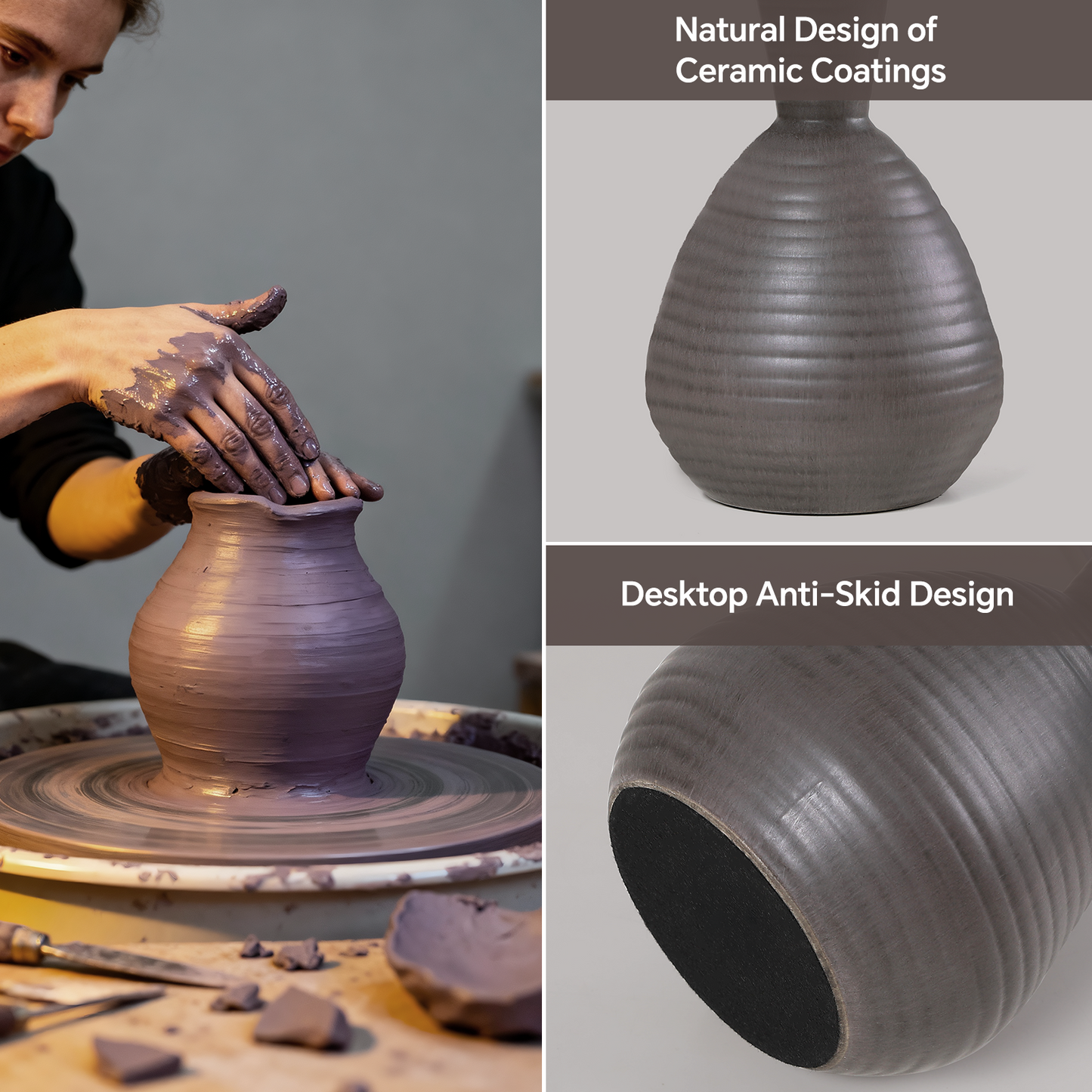 SUNMORY Table Lamp for Bedroom, 14.5'' Ceramic Table Lamps with 3 Way Dimmable White Lamp, Small Space Cute Mushroom Lamps, LED Night Light for Living Room, Dining Office (Linen Shade)17773212614