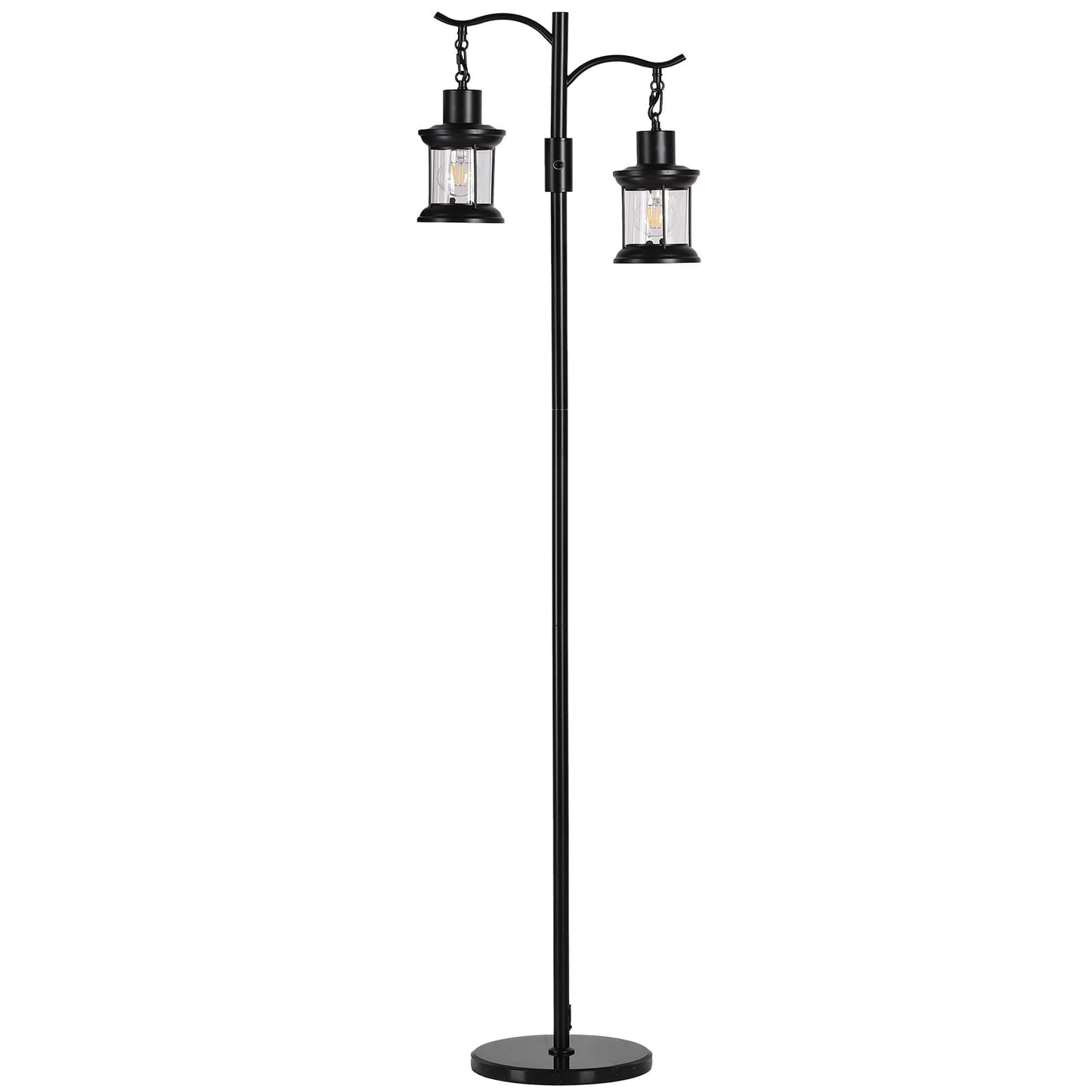 SUNMORY 63" Modern Floor Lamps with Stepless Dimming, 2 Light Glass Floor lamps for Living Room, Lamps for Bedroom with Weighted Marble Base, Includes 2 LED Bulbs for Bedroom Living Room 18852919910