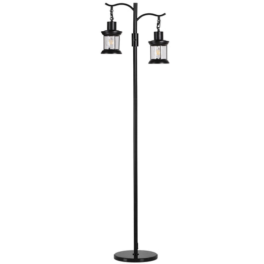 SUNMORY 63" Modern Floor Lamps with Stepless Dimming, 2 Light Glass Floor lamps for Living Room, Lamps for Bedroom with Weighted Marble Base, Includes 2 LED Bulbs for Bedroom Living Room 18852919910