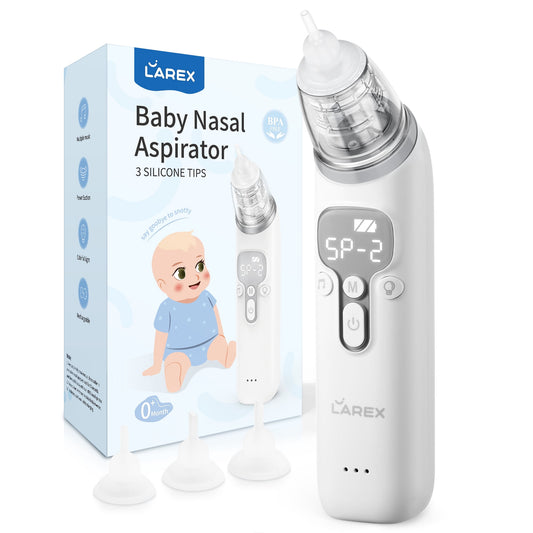Larex Baby Nasal Aspirator, Nose Sucker for Baby Nose Cleaner-3 Levels Power Suction,Music and Light Function