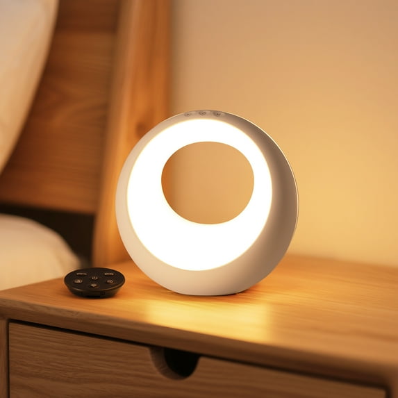 SUNMORY Night Light, Dimmable Touch TableLamp for Bedroom, Portable Ring Light, 5 Brightness and 15 RGB Colors Rechargeable Bedside Table Lamp, Suitable for Bedroom Baby Nursery Hallways Living Room  16390269979