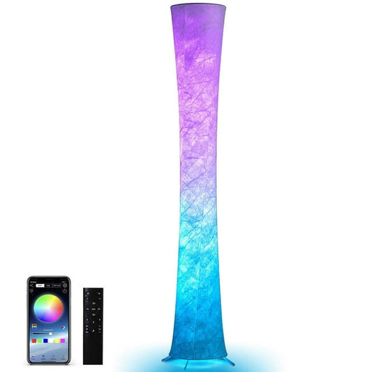 SUNMORY Smart LED Floor Lamp RGB Color Changing 61'' Modern Tall Lamp, Standing Lamp With Remote and APP Control for Living Room, Bedroom and Gaming Room Ligting HY-LDD190610