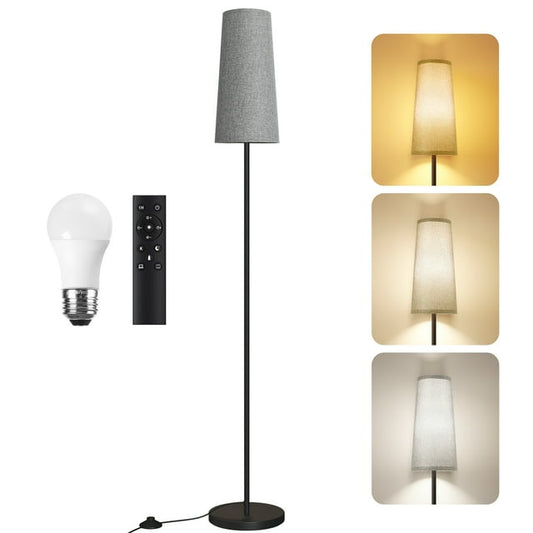 Sunmory Floor Lamp for Living Room Bedroom,Modern LED Floor Lamp with Remote Control and Stepless Dimmable Colors Temperature & Brightness,Standing Lamps Tall Lamp, 12W Bulb Included(White) SR000030_BKB12