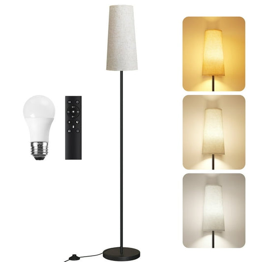 Sunmory Floor Lamp with Remote Control, Floor Lamps for Living Room Modern Floor Lamp, Dimmable Colors Temperature Standing Lamp Tall Lamps for Bedroom Office 12W Bulb Included SR000030_BKM12