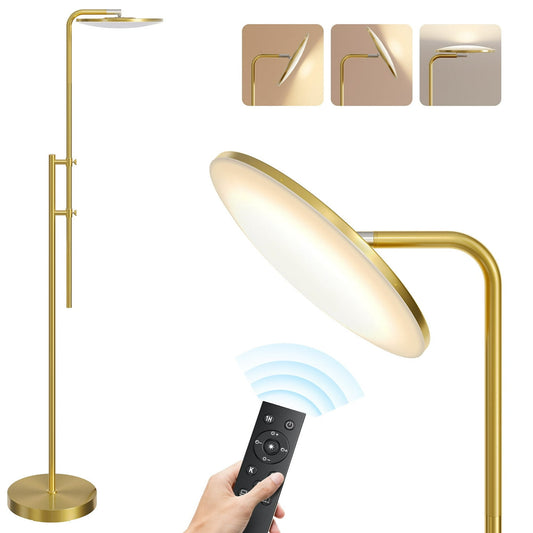 SUNMORY 32W/3000LM Floor Lamp, Super Bright LED Floor Lamp with Remote Control, 70" Tall Standing Lamp with Height Adjustment 350°Rotating Head, Modern Stepless Dimmable Torchiere Reading Corner Lamp 15812652514