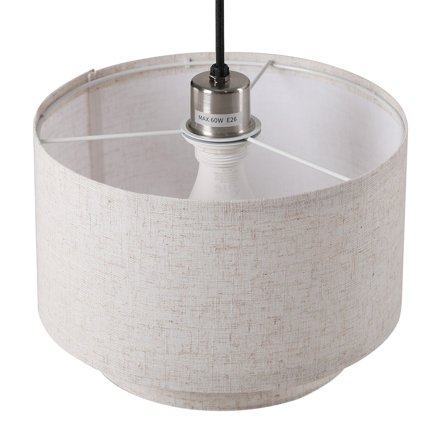 SUNMORY 3 Lights Tree Floor Lamp, 81.5" Tall Standing Lamp with Hanging Dual Drum Linen Shade, Modern Arc Floor Lamps with Heavy Base & 3 Bulbs, Mid Century Arched Floor Lamp for Living Room, Bedroom Silver 17162112713