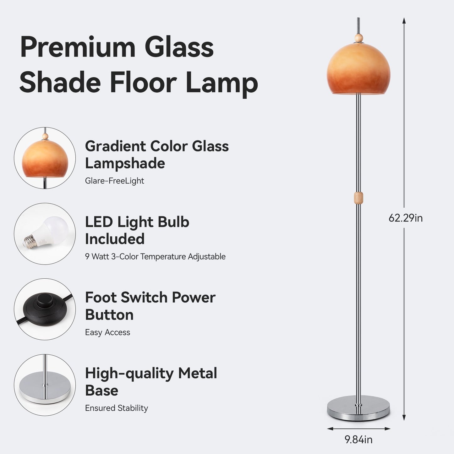 SUNMORY Glass Floor Lamp 18209611889
