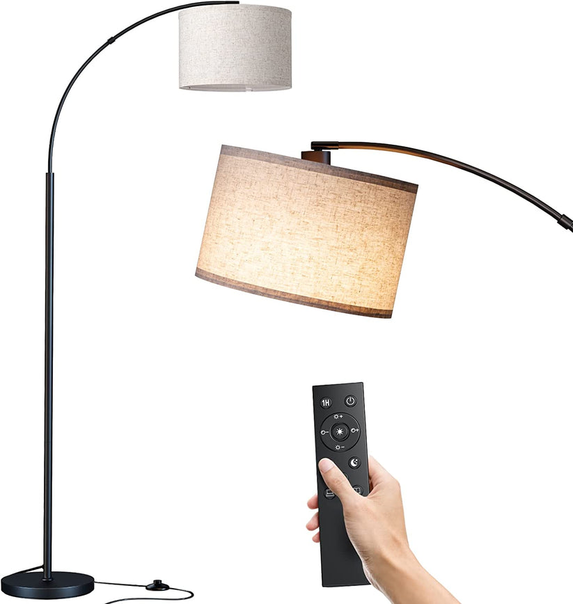 SUNMORY Gold Arc Floor Lamp, Stepless Dimmable LED, Remote Control